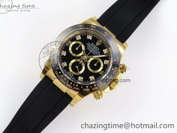 MiroTime 0308 StreetReady DAYTONA 116518 APSF 1:1 BEST EDITION BLACK DIAMONDS DIAL ON OYSTERFLEX RUBBER STRAP SH 1780